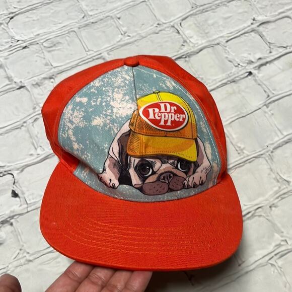 Vintage Dr. Pepper Dog Pug Frenchie Puppy Hat SnapBack - Picture 1 of 6